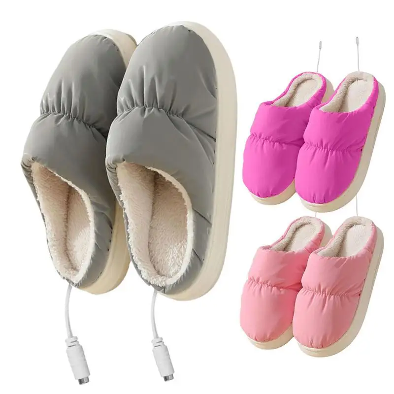 Heated Slippers Electric Heating Boots Heated Foot Warmer Slippers USB Charger Electric Heating Shoes Warmer Women Men Slipper