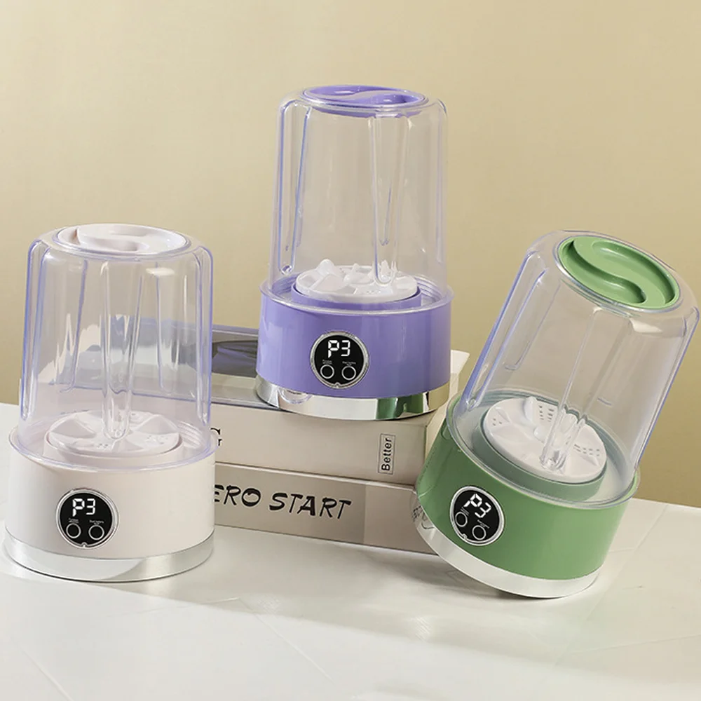 Cordless 1L Mini Washer USB Rechargeable 3000mAh 2-Speed Portable For Travel Socks Underwear Clothes Washing Cups image 4