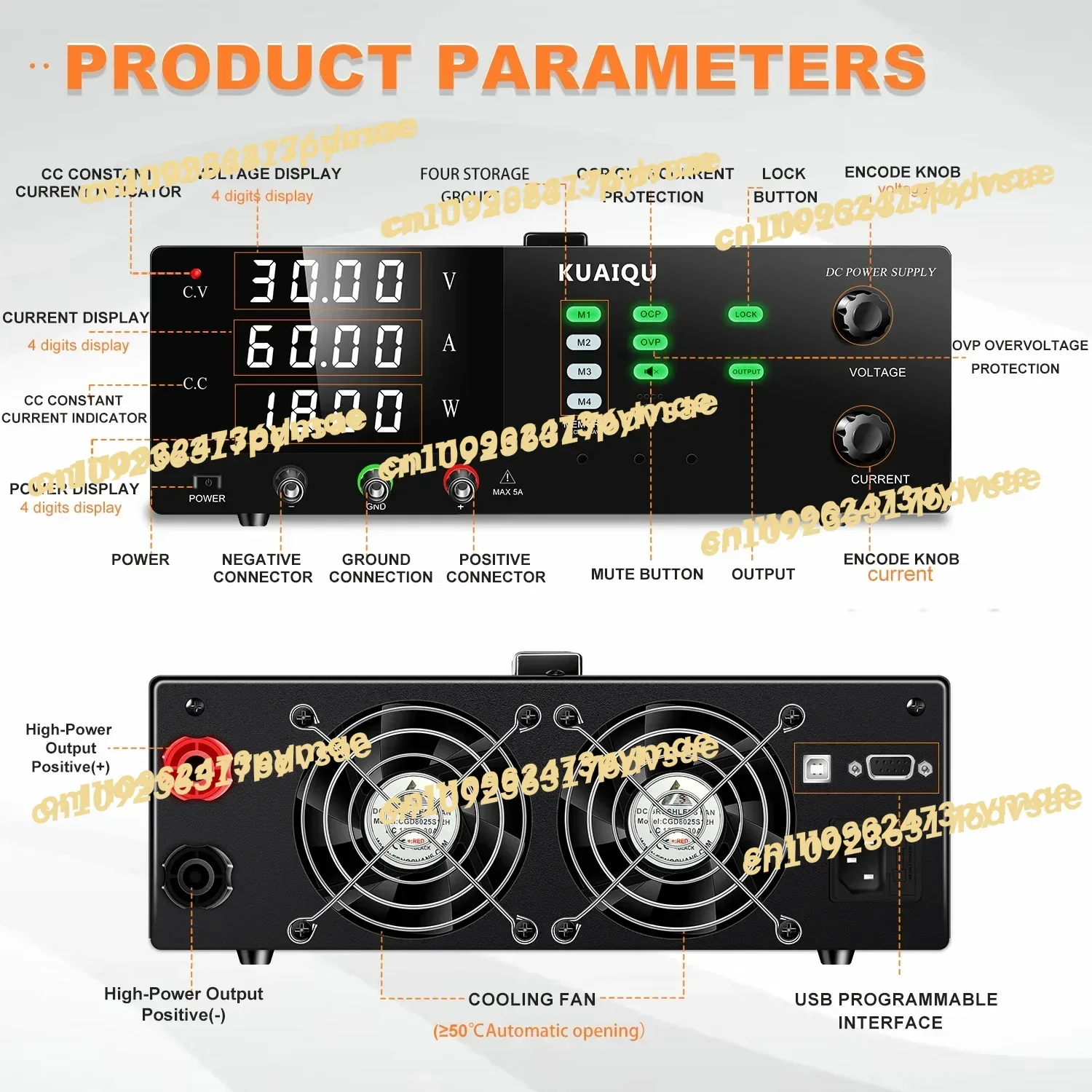 2025 30V 60A 1800W Switching power supply R-SPS3060S Storage Memory OCP OVP Short Circuit Protection AC DC Voltage regulator SMP