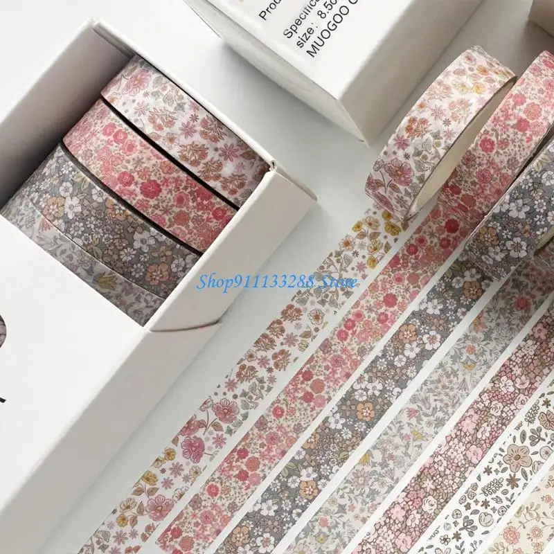 

G88D 8Pcs Aesthetic Masking Tape Scrapbooking Background Tape Vintage Decorative Tape for Notebook Journal Picture Frame