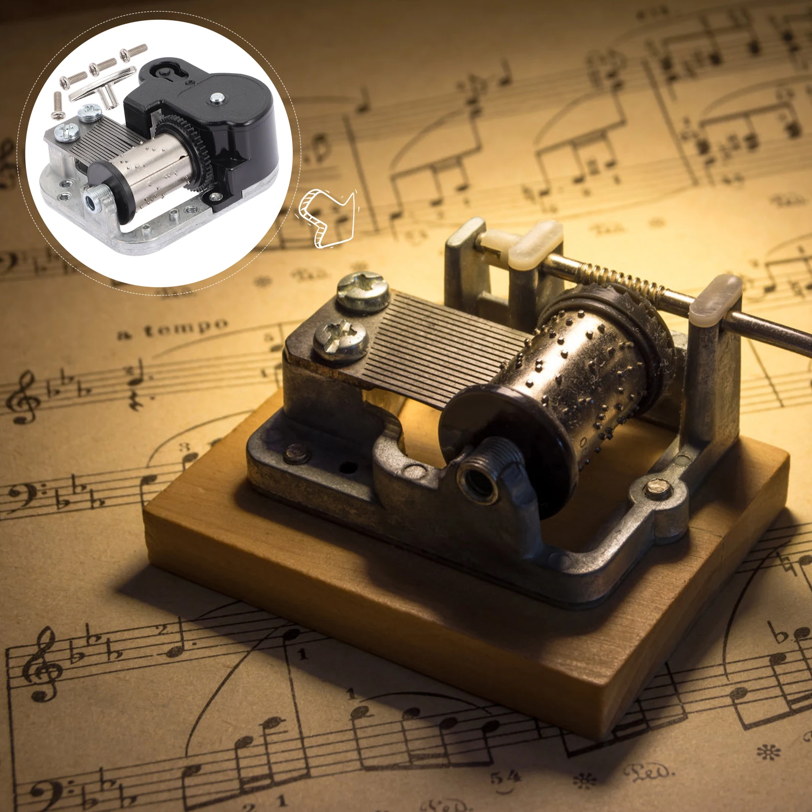 

1 Set Clockwork Musical Box Movement Replacement Mini Iron Plastic Mechanism Compact Diy Repair Fitting Music Box Accessory Part