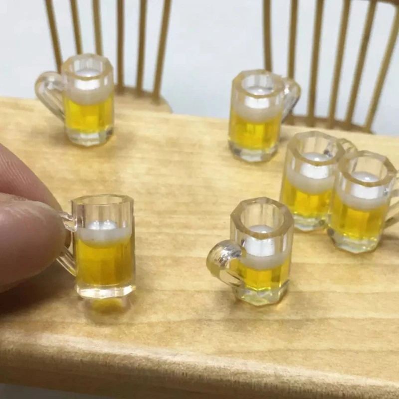 Pack of 10pcs Simulation Beer Bottle Small Juice Tasting Glasses Earring Pendant