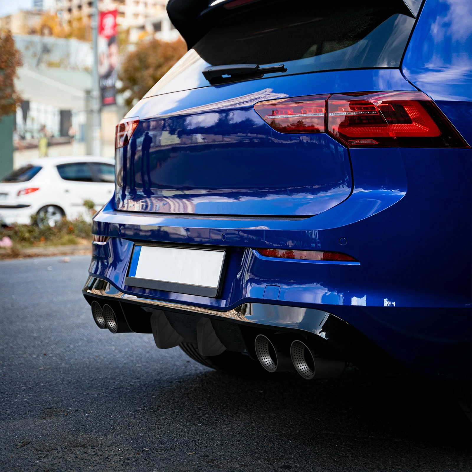 

4Pcs Rear Bumper Diffuser Spoilers Universal Car Exterior PP Trunk Accessories Compact Design Long Performance Simple