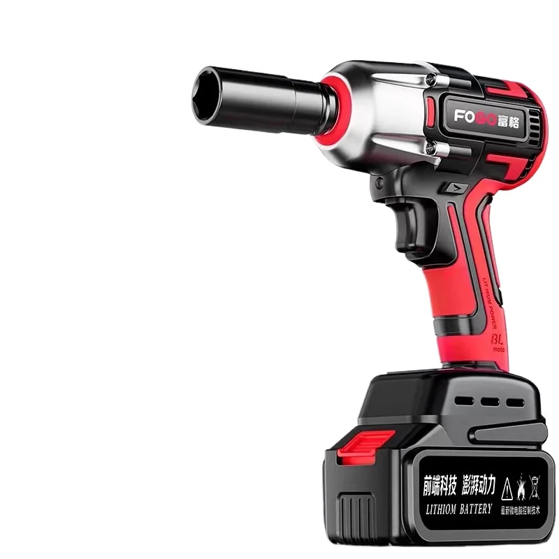 

Brushless electric wrench Lithium battery charging wrench High torque impact Heavy duty auto mechanic sleeve air cannon