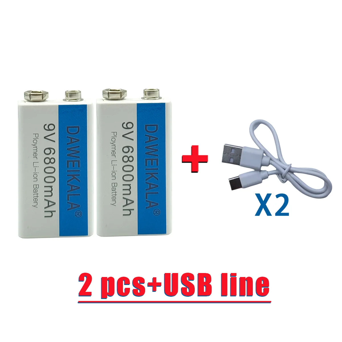 2026 Best-selling 100%New Original 9V 6800mAh+USB Fast Charging Line  LI-ION Rechargeable Battery for Electric Fan Flashlight