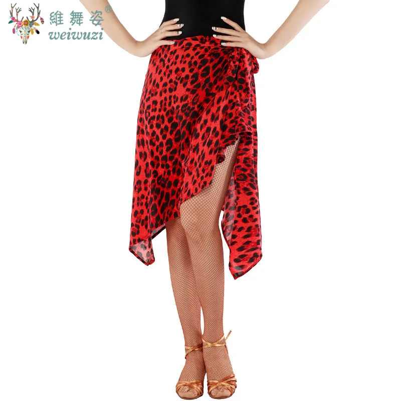Women Latin Dance Skirt Ballroom Adult National Standard Social Dancewear Triangular Binder Lace-up Skirt Performance Costume