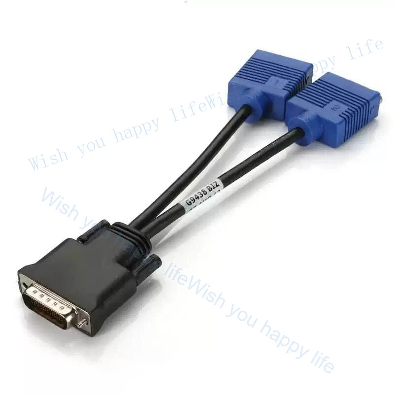 V+  For Video Cards DMS-59 Male to Dual Female VGA Cable Adaptor