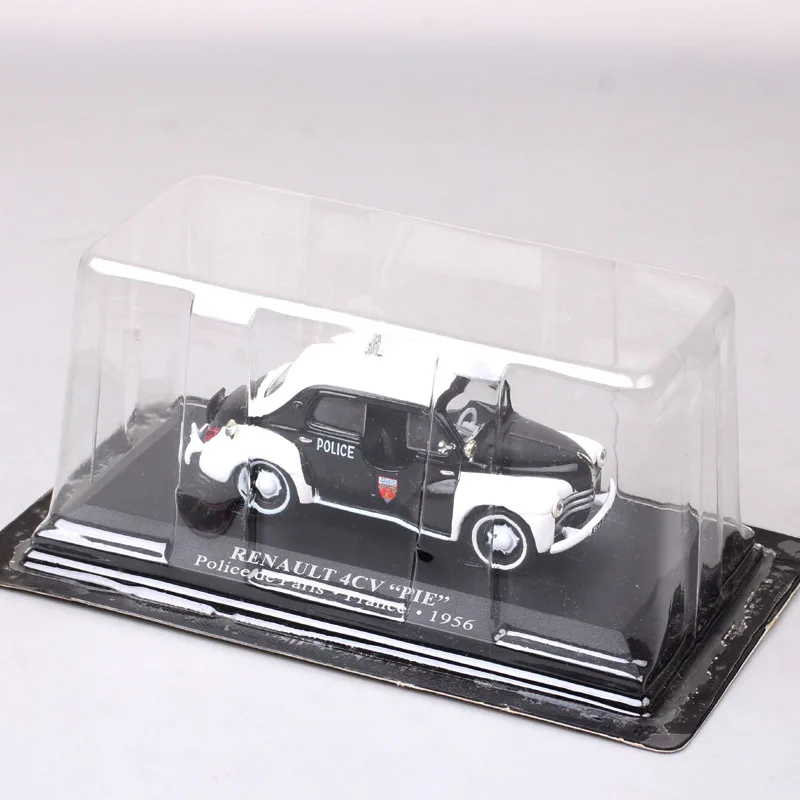 1:43 małe Renault 4CV Pie 1956 supermini policja Diecast i pojazdy modele skala metalowy samochód Vintage zabawki miniaturowe dla dzieci