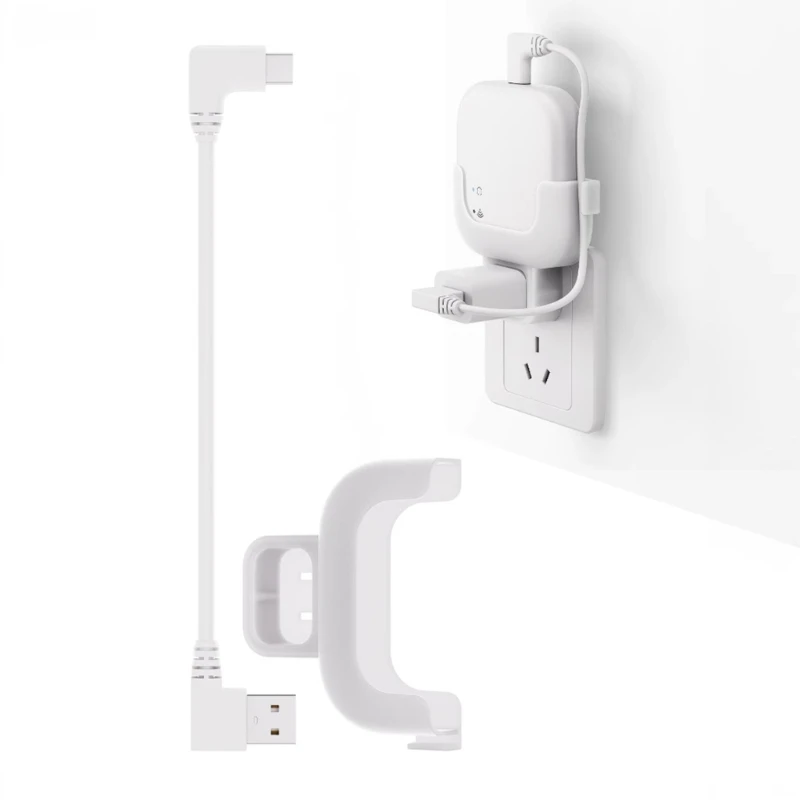 W89C Soporte ajustable Soporte cómodo ángulo visión y puerto USB integrado para dispositivos monitoreo doméstico