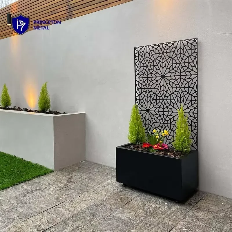 Aluminum Alloy Decorative Cut Planter Outdoor Flower Box for Garden Home Nursery Desktop Versatile Design for Planting
