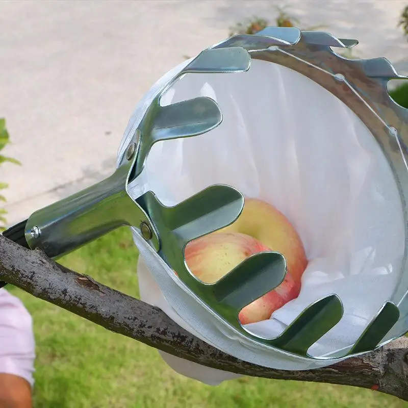 1 قطعة منتقي الفاكهة المعدنية بستان البستنة الخوخ شجرة عالية الفاكهة الماسك دائم مريحة منتقي الفاكهة البستانية #6