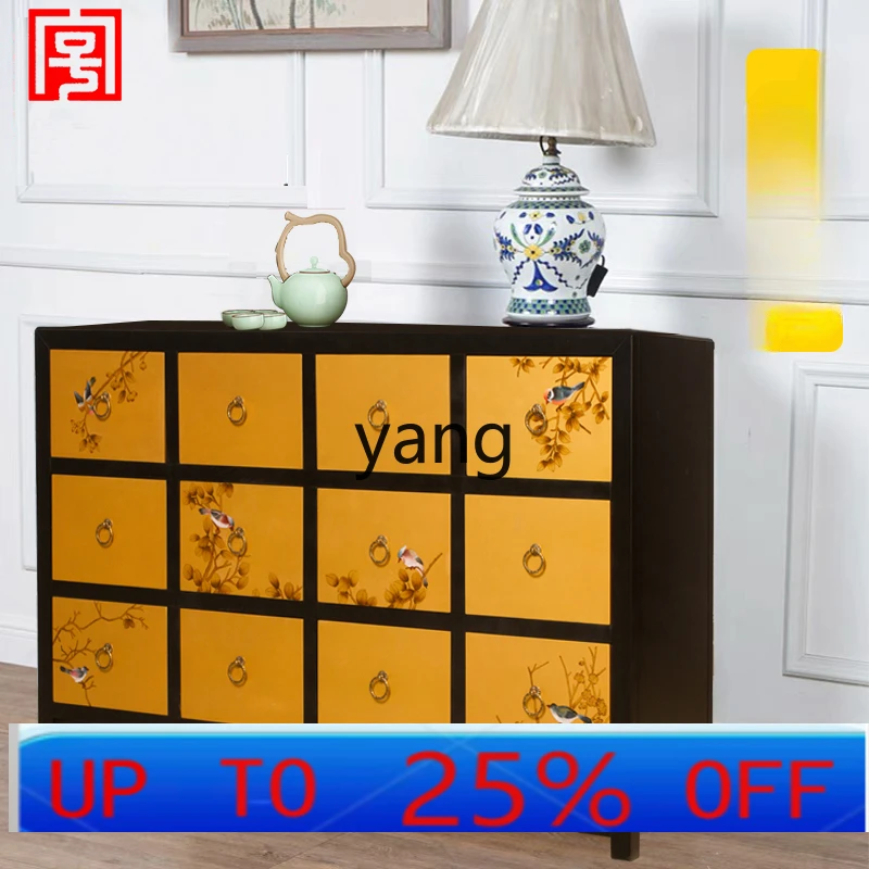 LHH  new Chinese hand-painted paint cabinet, entrance cabinet, living room decoration simple furniture