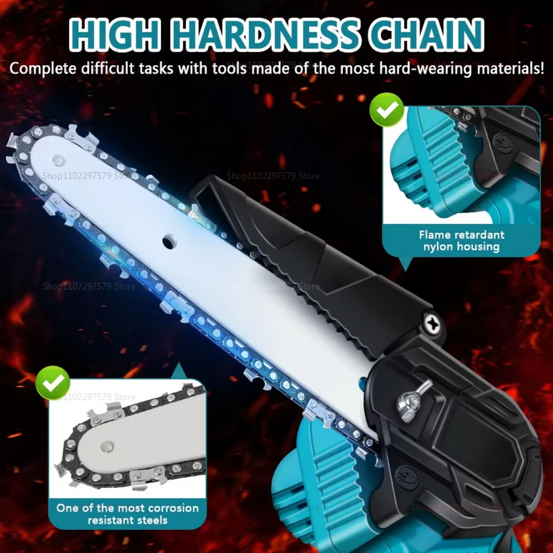 منشار كهربائي لاسلكي 6 بوصة حديقة شجرة التشذيب يده تسجيل بالمنشار أداة قطع الخشب بطارية 18 فولت لا بطارية #6