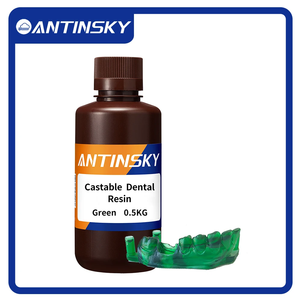 

Antinsky Castable Dental 3D Printer Resin for HeyGears/Phrozen SLA DLP LCD 3D Printer Good hardness High wax 3D Dental Resins