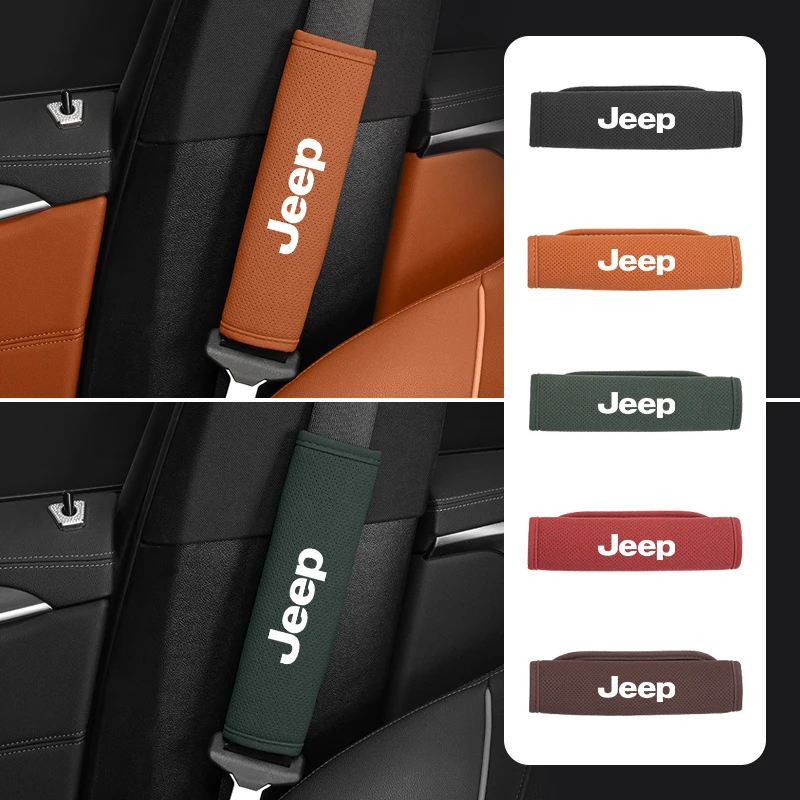 Car Seat Belt Shoulder Pad Breathable Safeybelt Protection Cover For Jeep Renegade Cherokee Compass Patriot Wrangler JK Rubicon