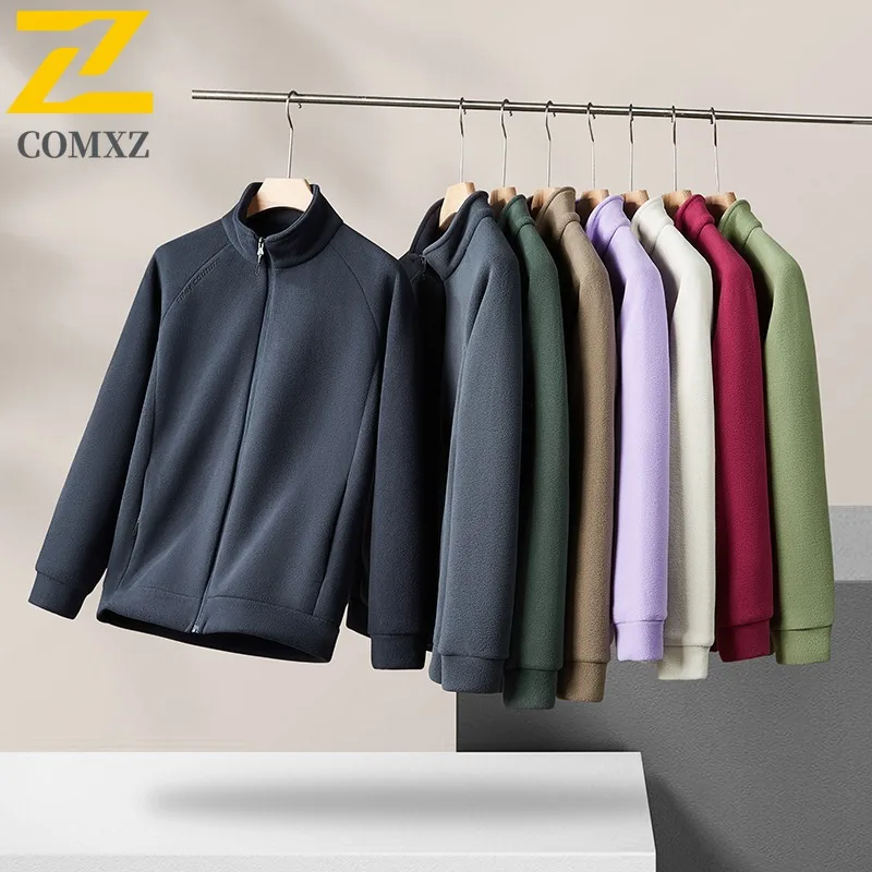 سترة رجالية سميكة بياقة واقفة من COMXZ للتنقل في المكتب وسحاب مقاوم للبرد وتصميم بلون سادة ملابس شتوية خفيفة الوزن #5