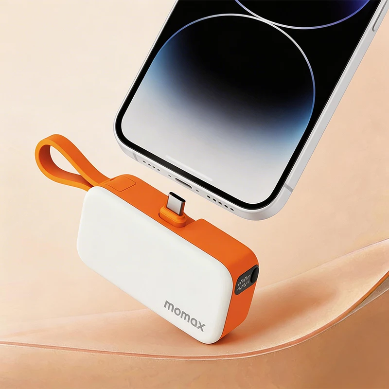 

Портативный внешний аккумулятор MOMAX Mini Capsule Power Bank 5000 мАч с быстрой зарядкой PD 20W для iPhone 17, 16, 15, Xiaomi, Samsung