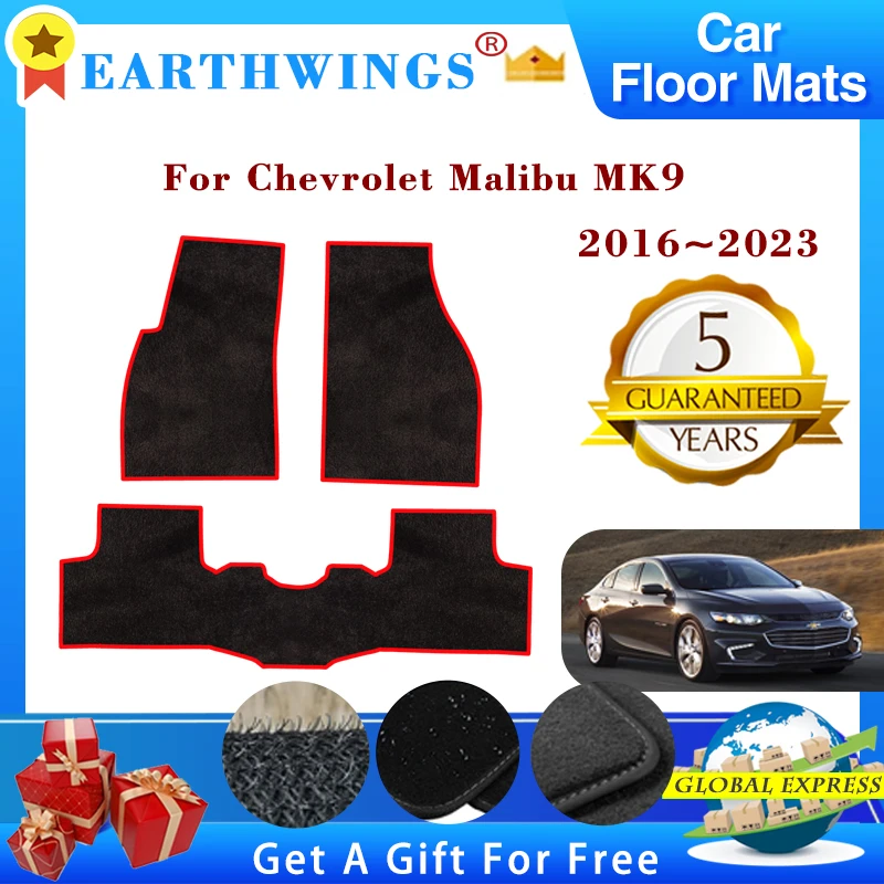 

For Chevrolet Malibu MK9 2016~2023 Car Floor Mats Panel Footpads Anti-slip Carpets Cover Foot Pads Stickers Interior Accessories