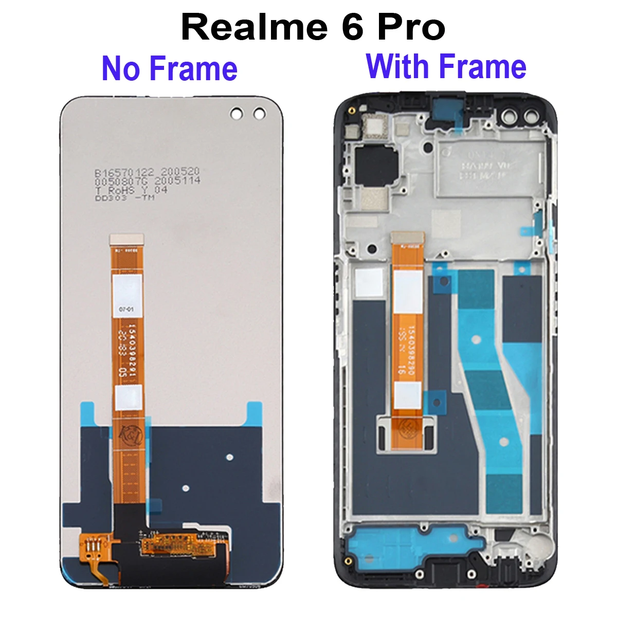 For Realme 6 Pro 6Pro RMX2061 RMX2063 LCD Display Screen Touch Digitizer With Frame For OPPO Realme6 RMX2001 LCD
