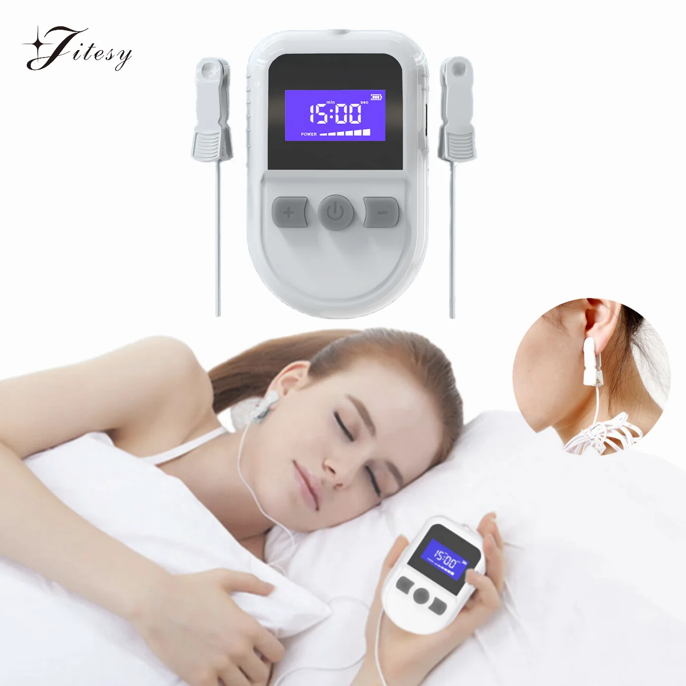 

CES Sleep Aid Device for Insomnia Ear Clip Typy USB Charger Low Frequency Microcurrent Stimulation Relieve Depression&Headaches