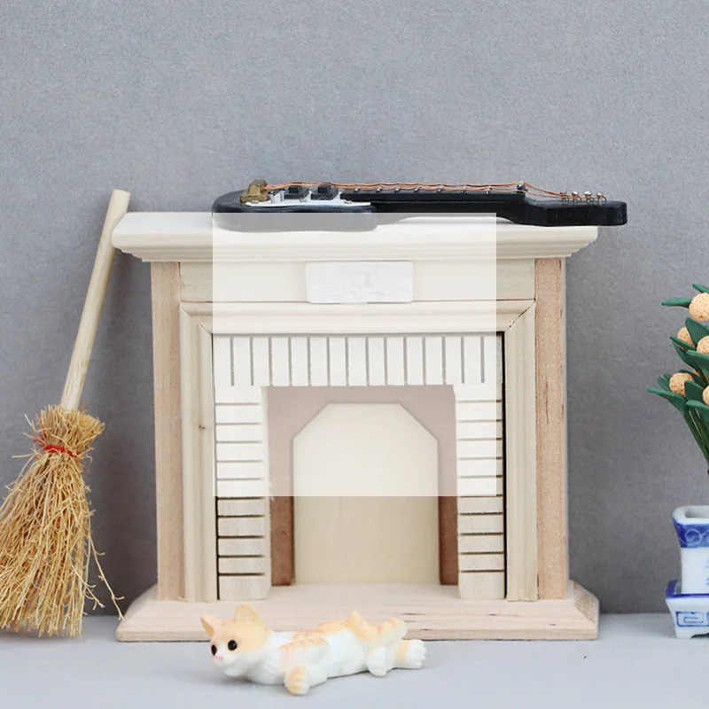 

1:12 Dollhouse Miniature Fireplace DIY Unpainted Fireplace Furniture Model Decor Toy Doll House Accessories