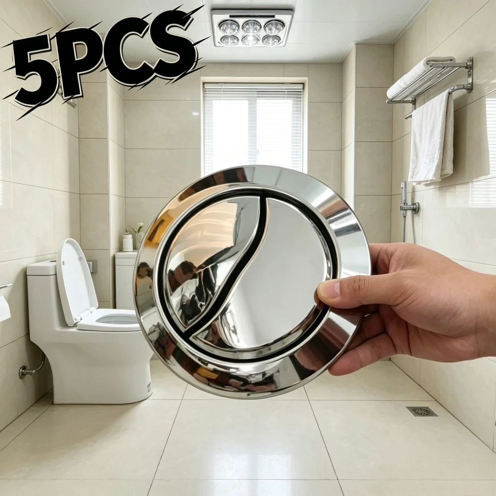 5Pc Set Universal round Dual Push Toilet Flush Valve Buttons 38mm/48mm/58mm Home Bathroom Repair Parts Practical Replacement Ite
