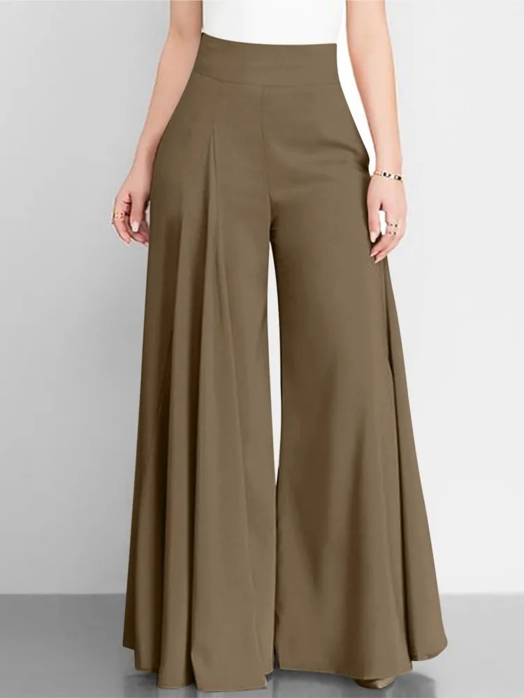 

Women's Simple Solid Color High-waisted Wide-leg Casual Trousers Sweet And Fresh Style Elegant Thin Classic Versatile Trousers