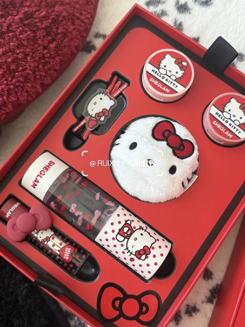 New Arrival In-Stock Sheglam Collaboration Hello Kitty Sanrio Valentine'S Day Limited Edition Blush Puff Eyeshadow Gift