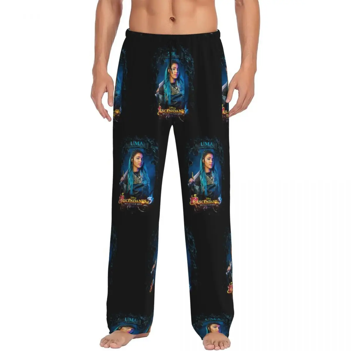 

Custom Printed Descendants Uma Watch Your Back Pajama Pants for Men Sleep Sleepwear Bottoms with Pockets