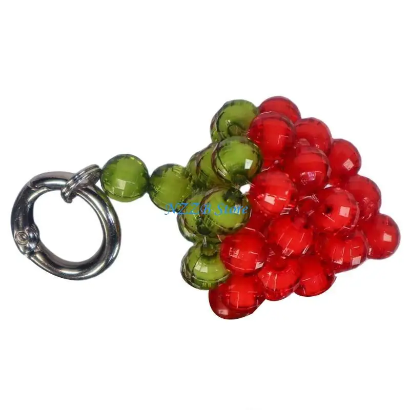 

T21F Trendy Strawberry Charm Keyring Versatile Strawberry Pendant Keychain Trendy Key Rings Decoration for Daily Use