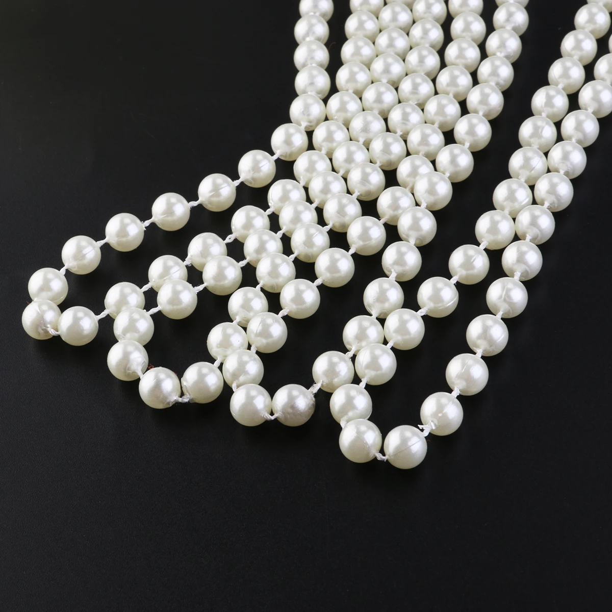 

10m Acrylic Beads Pearl Bead Chain for DIY Projects Weddings Holidays and Any Celebrations (Beige) Acrylic Beads