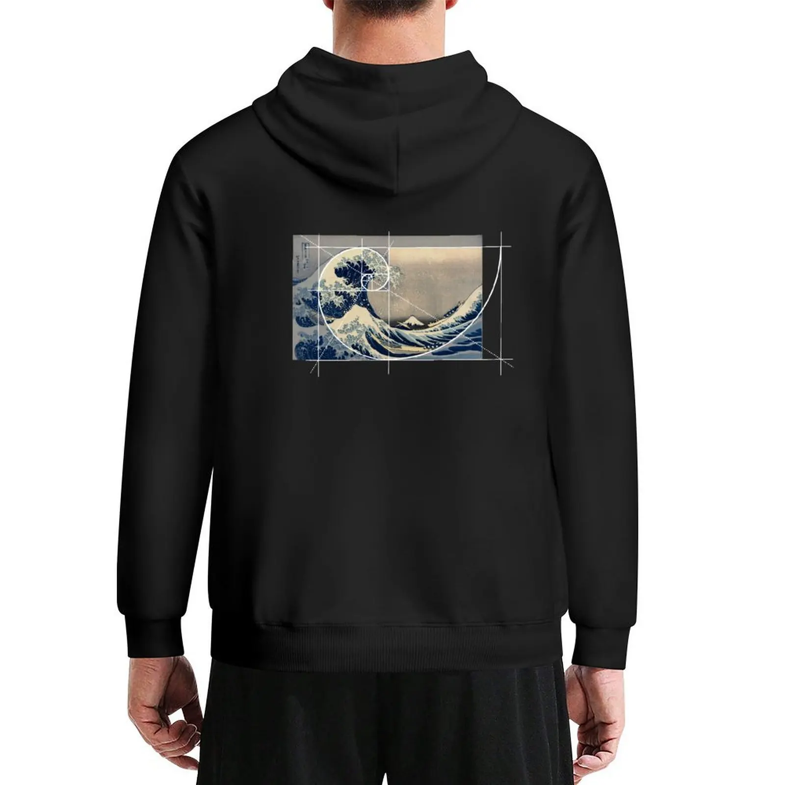 

Hokusai Meets Fibonacci, Golden Ratio, Version Hoodie men clothes men wear winter clothes clothes for men new in hoodies