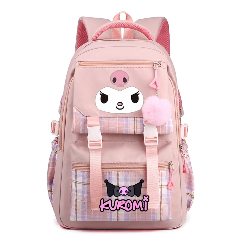 Lovely Kuromi Melody School Bags Girls Boys Student Teens Laptop Rucksack Birthday Gift Women Men Casual Travel Plaid Backpacks