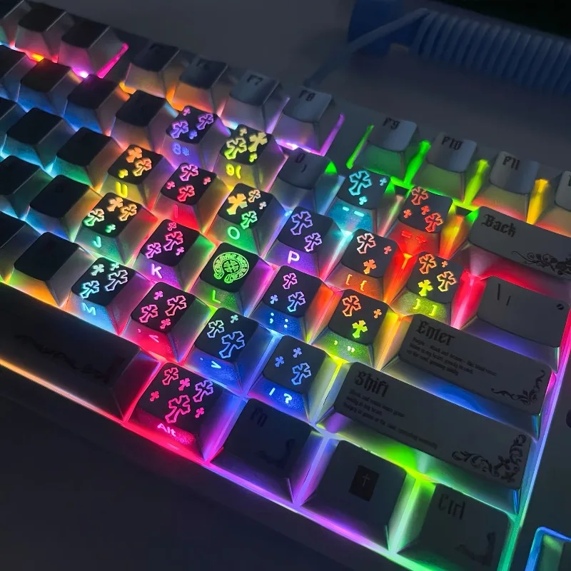 Original factory height compatible mechanical keyboard with side engraved translucent characters 60-108