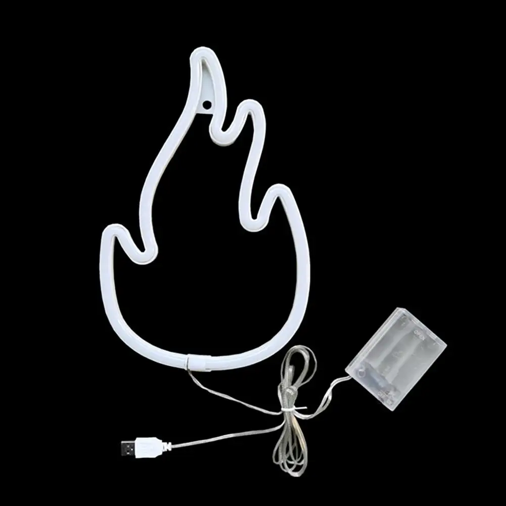 Led Neon Lamp Neon Night Light Realistic Flame Led Neon Light Shape Usb/battery Operated Lamp for Desktop Decoration Flicker