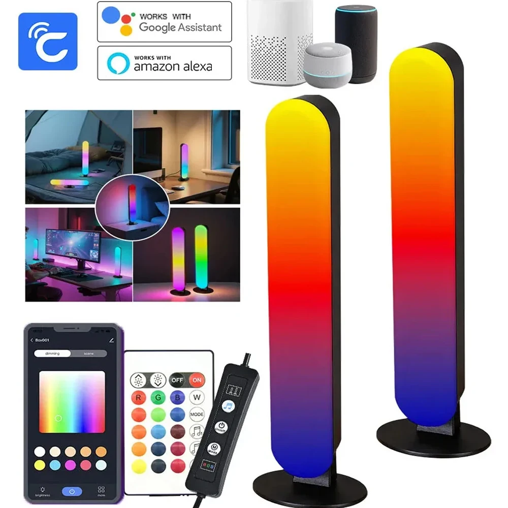 

Smart Night Lamp USB LED RGB Colors Mood Light Music Sync Control Bedside Table Lamp For Children Gaming Room Decor