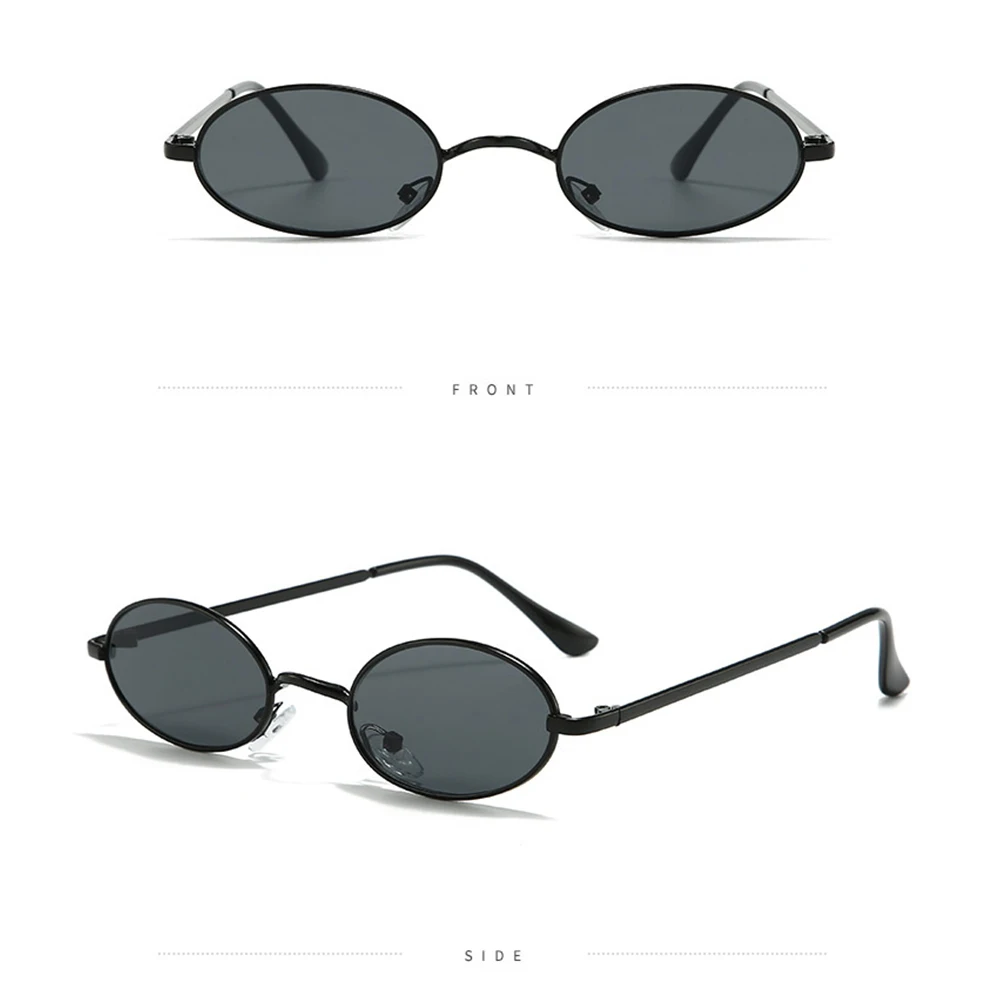 Vintage Sun Glasses Uv400 Trendy Sun Glasses Oval Sunglasses Unisex Retro Metal Sunglasses For Parties Beach Outings Driving