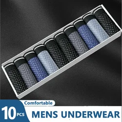 10 parts/set Men Underwear Breathable Boxer for Men Lingerie Thin Briefs Trackless Big anties Sports Ice Silk Panties Plus Size