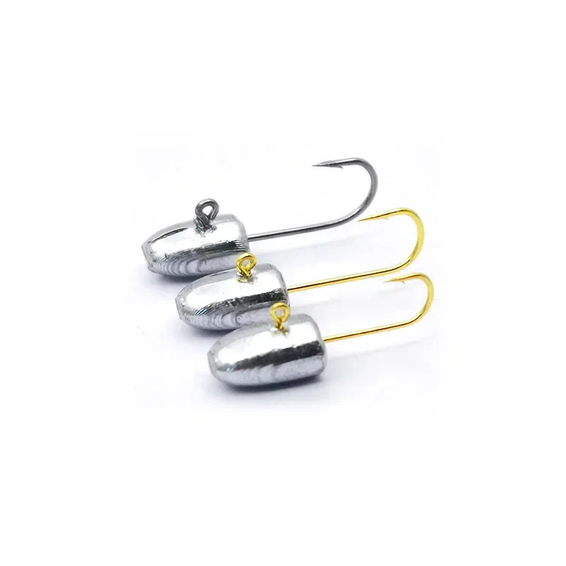 OUTKIT 10pcs Exposed Jig Head Hook Rockfishing Hooks 3g Bait Hook Soft Bait Wom Hook Mini Fishing Hook Fishing Tackle