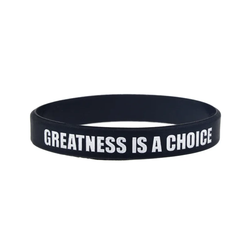 1 Stück/4 Stück: Großartigkeit ist eine Wahl – Gestalte dich so, wie du sein möchtest. Inspirierendes Armband aus Silikon. – Detail 2