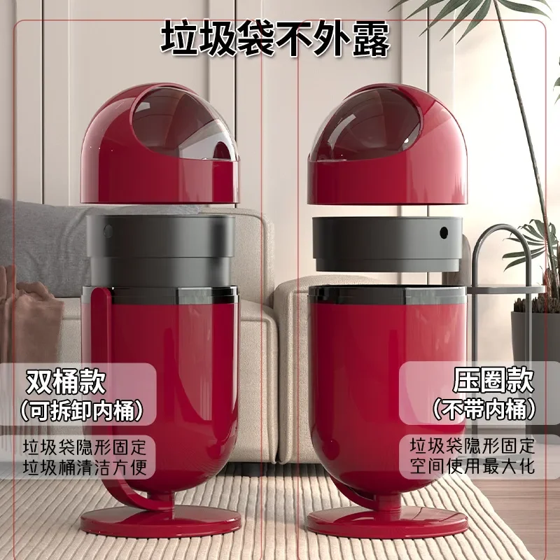 360 Degree Rotating Trash Can with Lid and Wheels Large Capacity Waste Bin for Living Room Home Kitchen Office Use