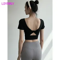 Gym clothes women's summer new slim slim short T-shirt professional training yoga wear top