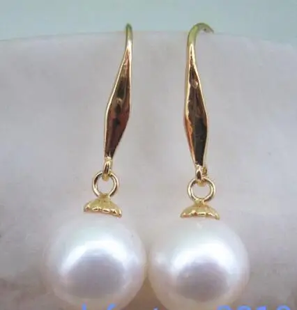 

Selling new 10-11MM AAA PERFECT south sea white pearl earrings jewerly