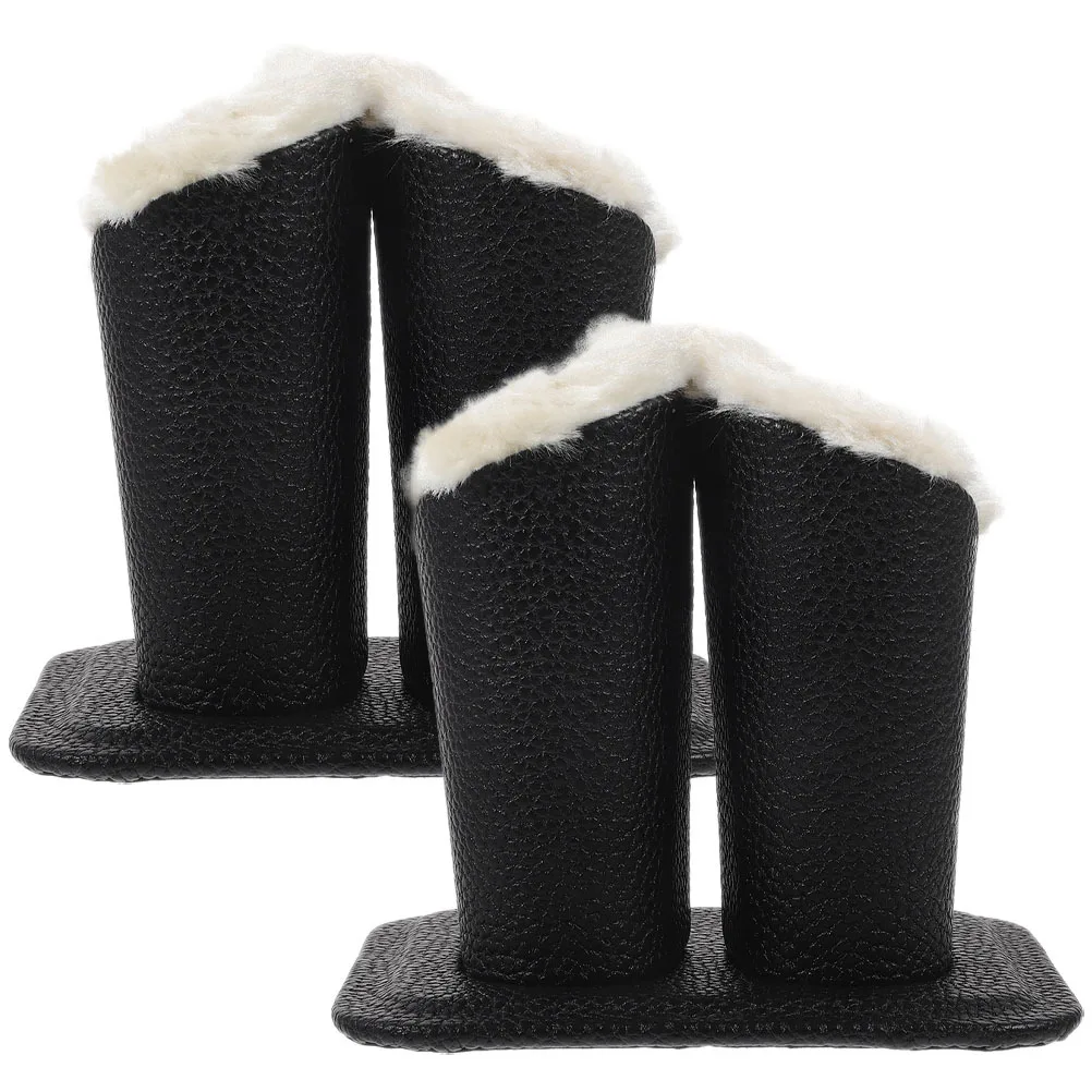 

2 pcs Glasses Display Stand Lined Eyeglass Holder For Table Desk Nightstand Sunglass Holder Stand Pu Material