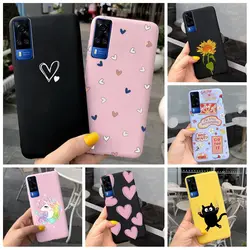 For Vivo Y51 Y31 Case Couple Love Heart Painted Matte Cover For VivoY51 2020 V2030 Soft Funda For VivoY31 V2036 Y 31 Y 51 Bumper