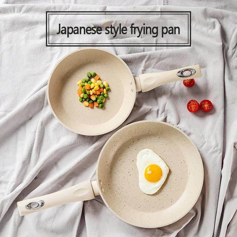 New Non-Stick Flat-Bottomed Pot Sauce Pans Japanese Jam Omelet Pot Maifan Stone Thick Frying Pan Egg Cooker Kitchen Accessorie