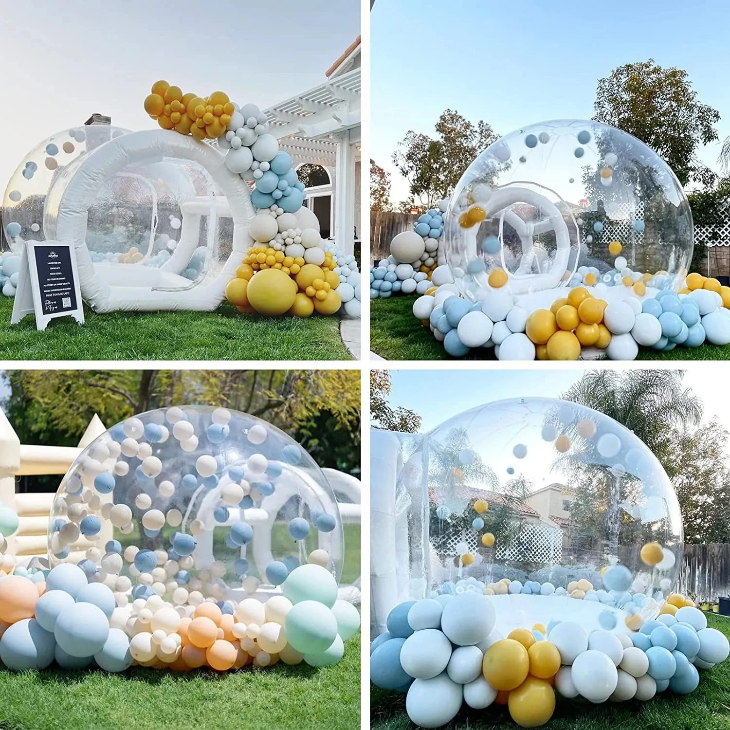 Inflatable Bubble House for Party Supplies,Outdoor Wedding Decor,Kids Birthday Party Transparent Bubble Dome with blower & pump