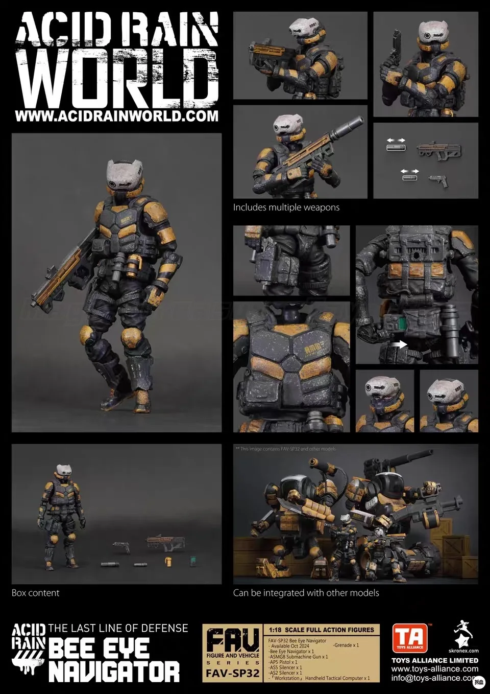 

【In Stock】Acid Rain War FAV-SP32 Bee Eye Navigator 1 /18 3.75-inch