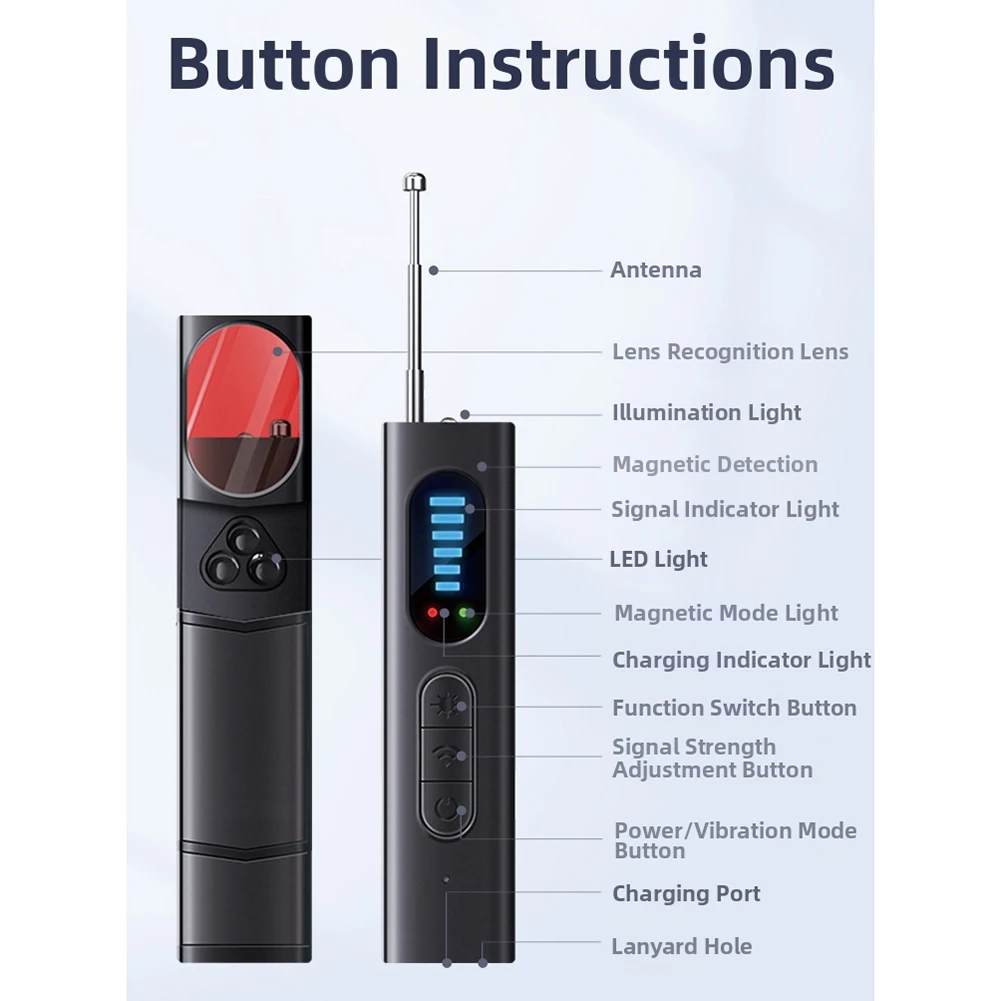 T15 Wireless Camera Detector with 360 Degree Detection Range and Type C Charging Interface Suitable for Everyday Use