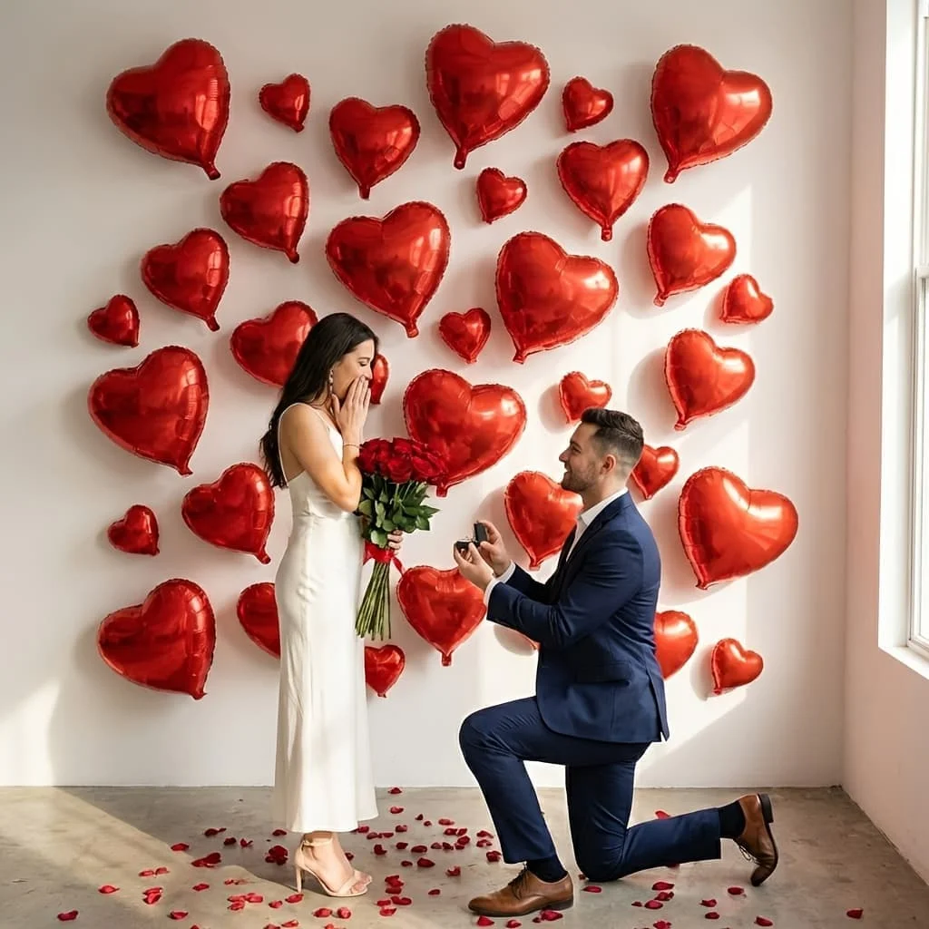 Geburtstags-Buchstabenballon-Set Rote Herzballons für Valentinstag Hochzeit Babyparty Geburtstag Jubiläum Romantische Dekoration – Detail 7